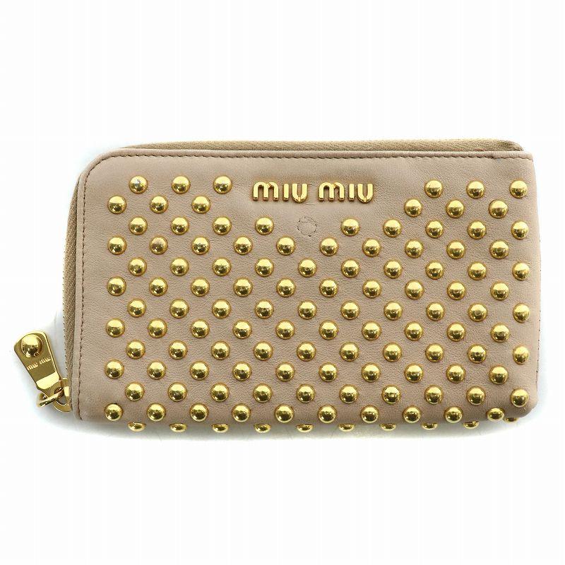 ミュウミュウ miumiu コインケース 小銭入れ レザー 羊革 L字 