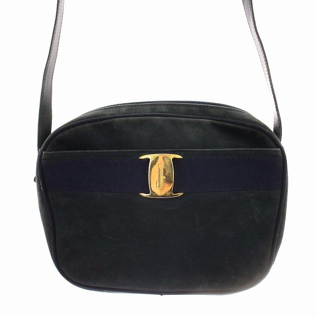 Salvatore Ferragamo ヴァラ ショルダーバッグ ネイビー