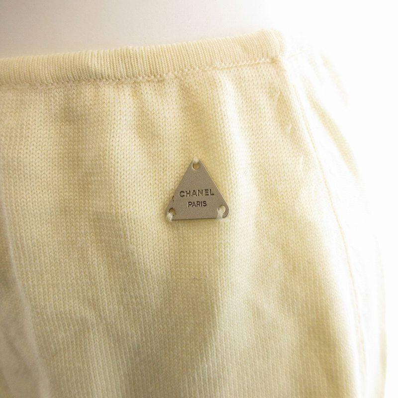 CHANELニットタイトスカート タイトスカート／ウォッシャブル／ストレッチツイード／織柄