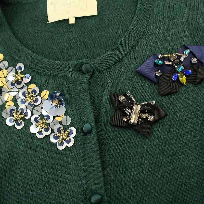 チェスティ ビジュー カーディガン ニット セーター F 緑 グリーン /SS チェスティ Chesty カーディガン ニット 薄手 ビジュー F 緑 8W102 /MM