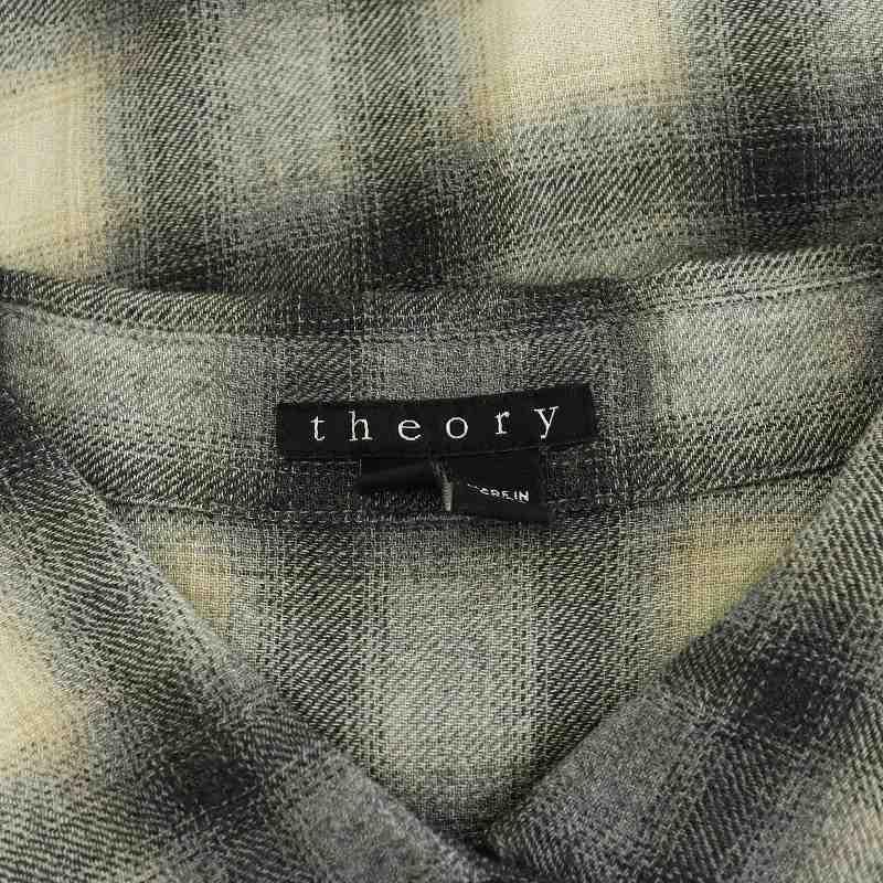 theory セオリー Theory シャツ ブラウス 長袖 チェック S アイボリー 