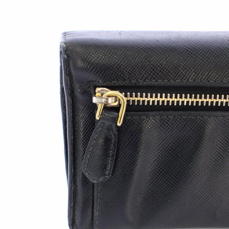 PRADA プラダ 長財布 二つ折り財布 サフィアーノ レザー リボン