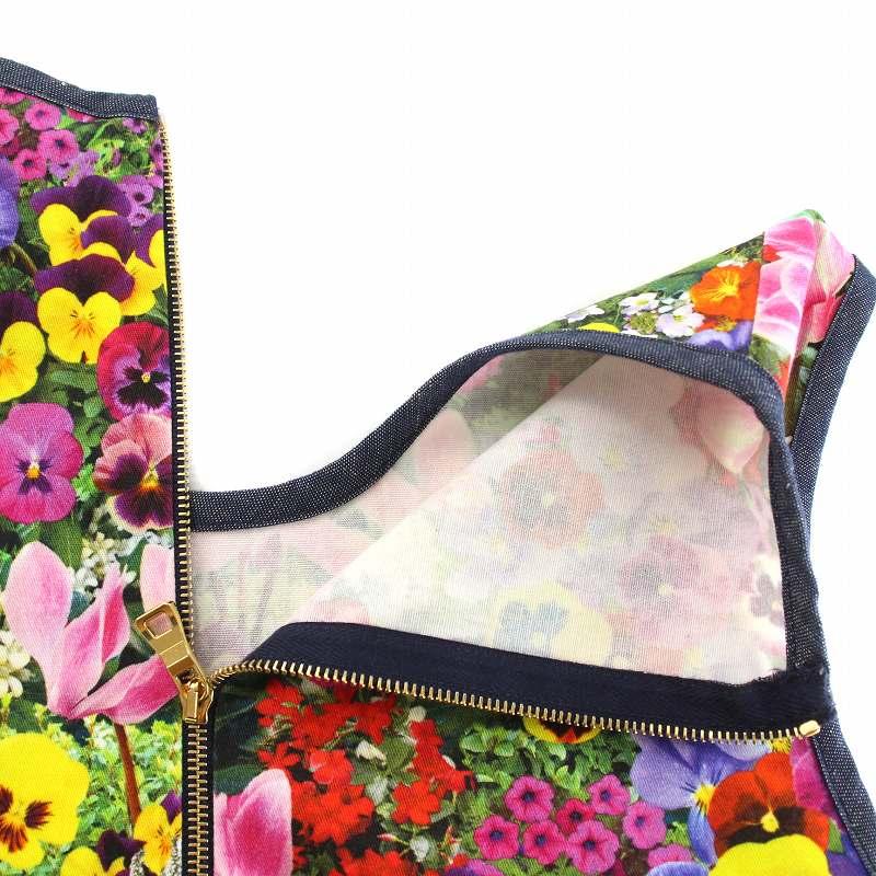 モスキーノ MOSCHINO BOUTIQUE ワンピース ミニ ノースリーブ 花柄 総 
