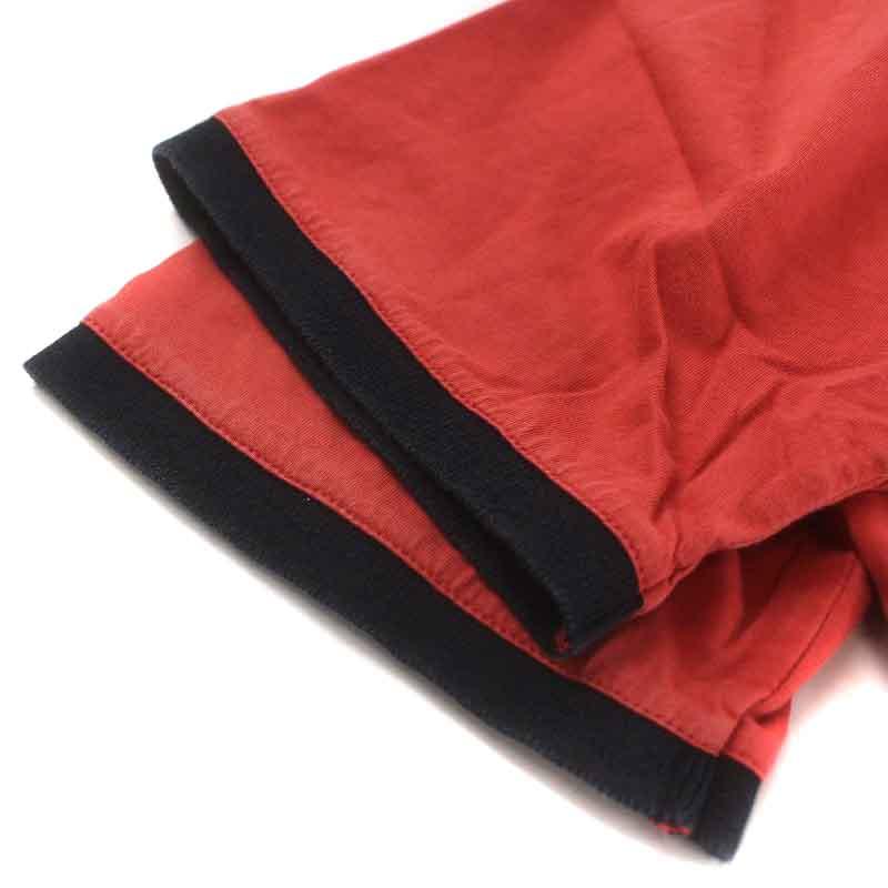 ザノーネ ZANONE SLOWEAR ポロシャツ 半袖 ハーフボタン バイカラー M