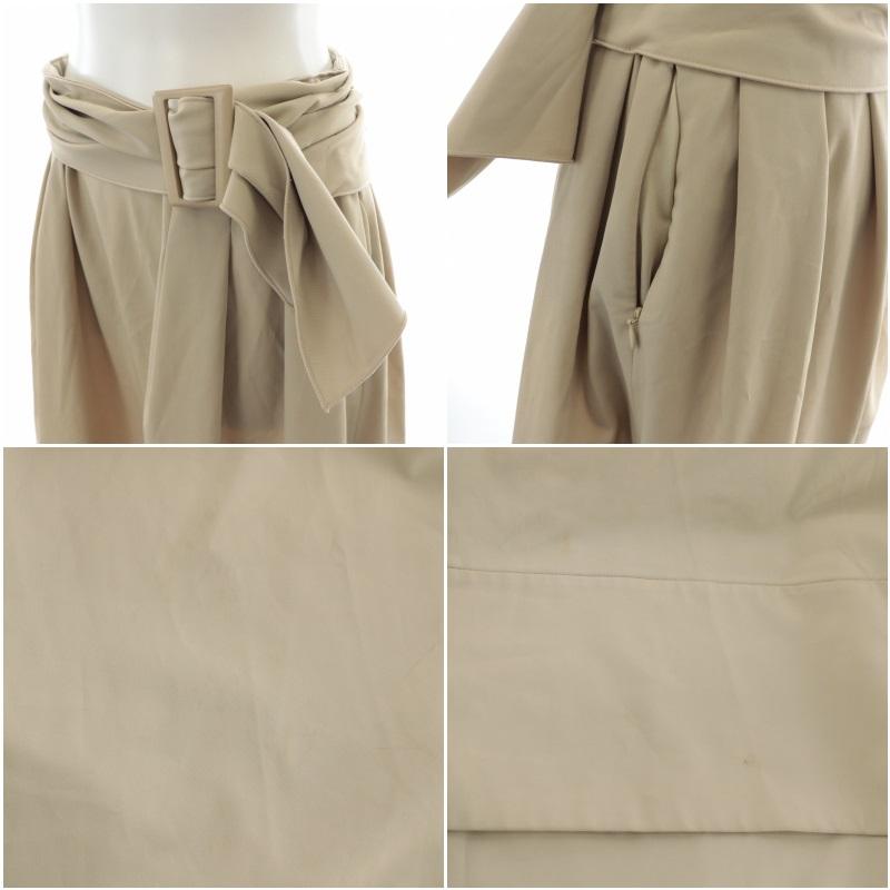 フォクシーニューヨーク FOXEY NEW YORK フレアスカート ベルト タック 