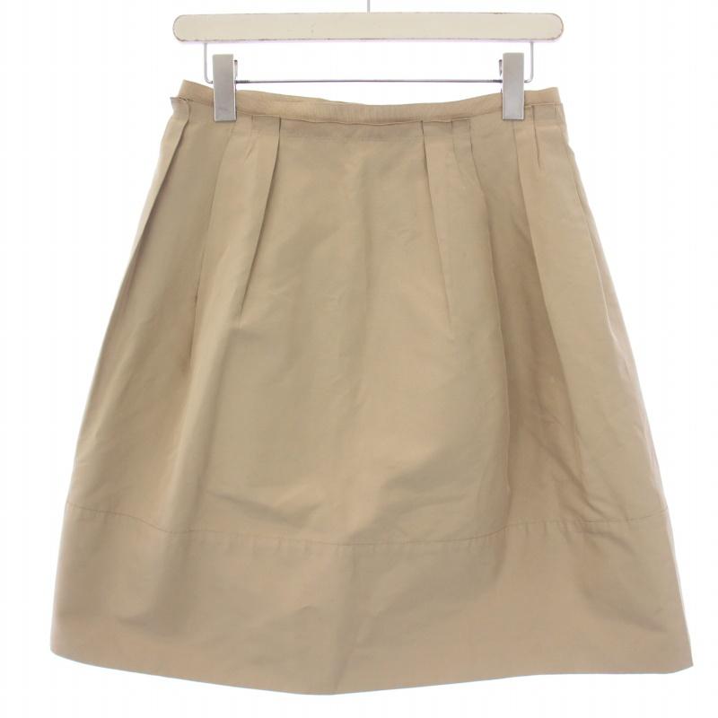 FOXEY フォクシー フレアスカート ひざ丈 シルク 40 M ベージュ 26407  