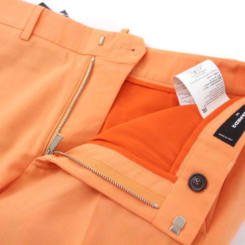 【中古】未使用品 ディースクエアード DSQUARED2 ワイドパンツ スラックス 36 オレンジ /DK ■GY29 ■PN レディース DSQUARED2（ディースクエアード） 未使用品 ワイドパンツ スラックス