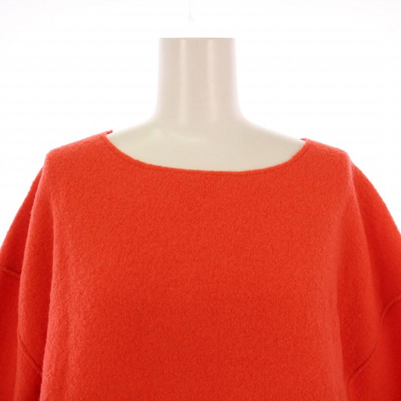 yori 圧縮ニットプルオーバー　レッド ヨリ yori 22AW 圧縮ニットプルオーバー セーター 長袖 厚手 ウール F