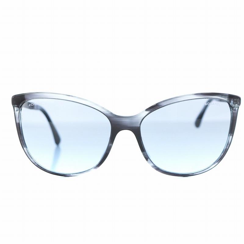 CHANEL シャネル サングラス 59□16 140 黒 ブラック 青 ブルー