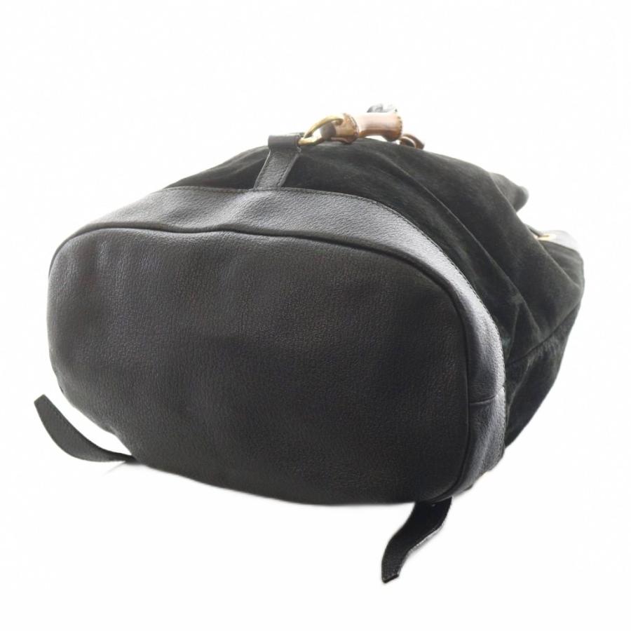 美品✨GUCCI グッチ 希少 リュック スエード レザー 大容量 巾着 黒 GUCCI グッチ バンブー リュックサック デイバッグ 巾着