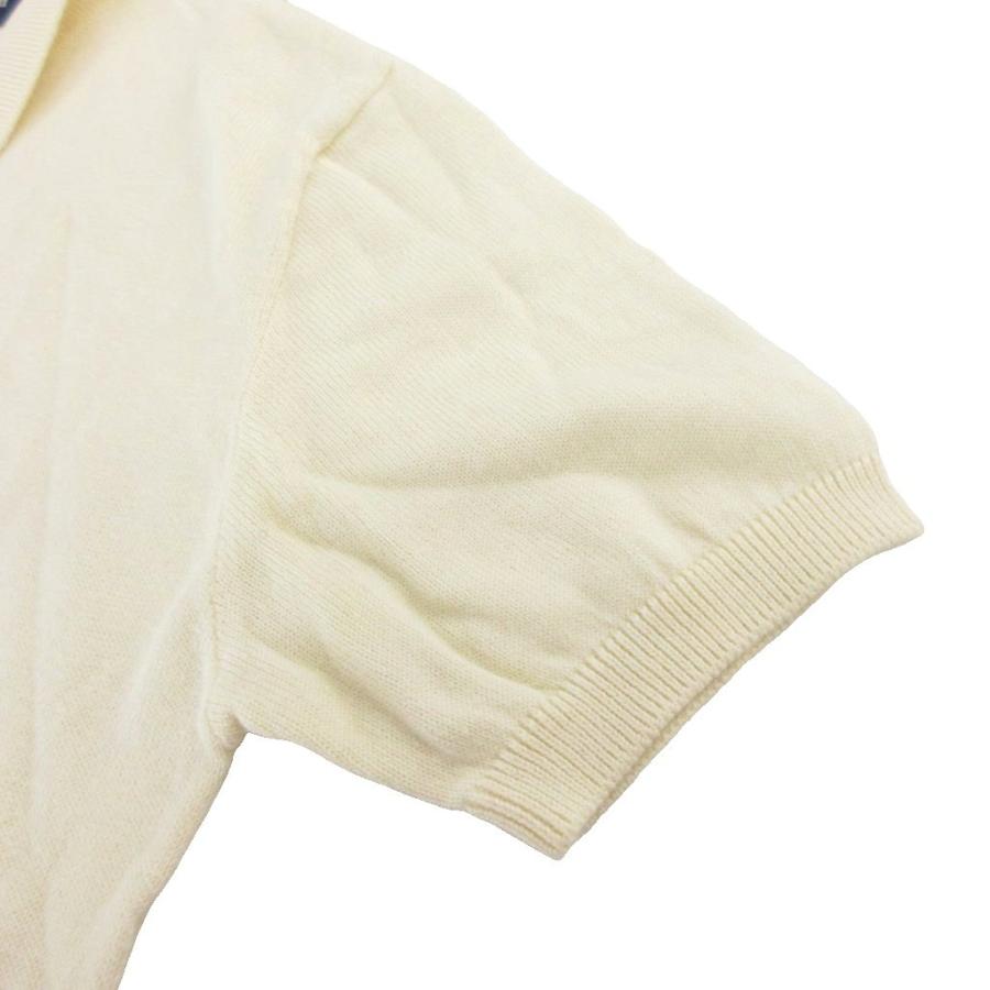 ラルフローレン　ホワイト半袖カーディガン　S ケーブル コットン ショートスリーブ Polo カーディガン