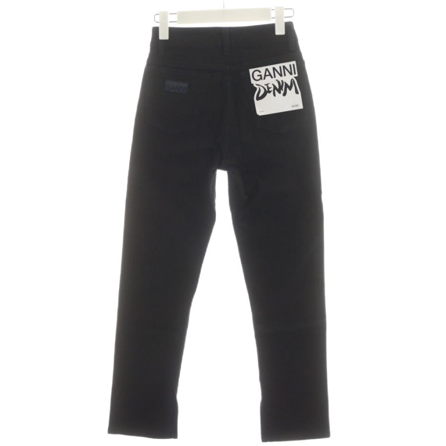 【中古】未使用品 ガニー GANNI BEKSI デニムパンツ ジーンズ Gパン ジーパン ジッパーフライ ロゴ 26/32 黒 F6378 未使用品 ガニー GANNI BEKSI デニムパンツ ジーンズ Gパン ジーパン