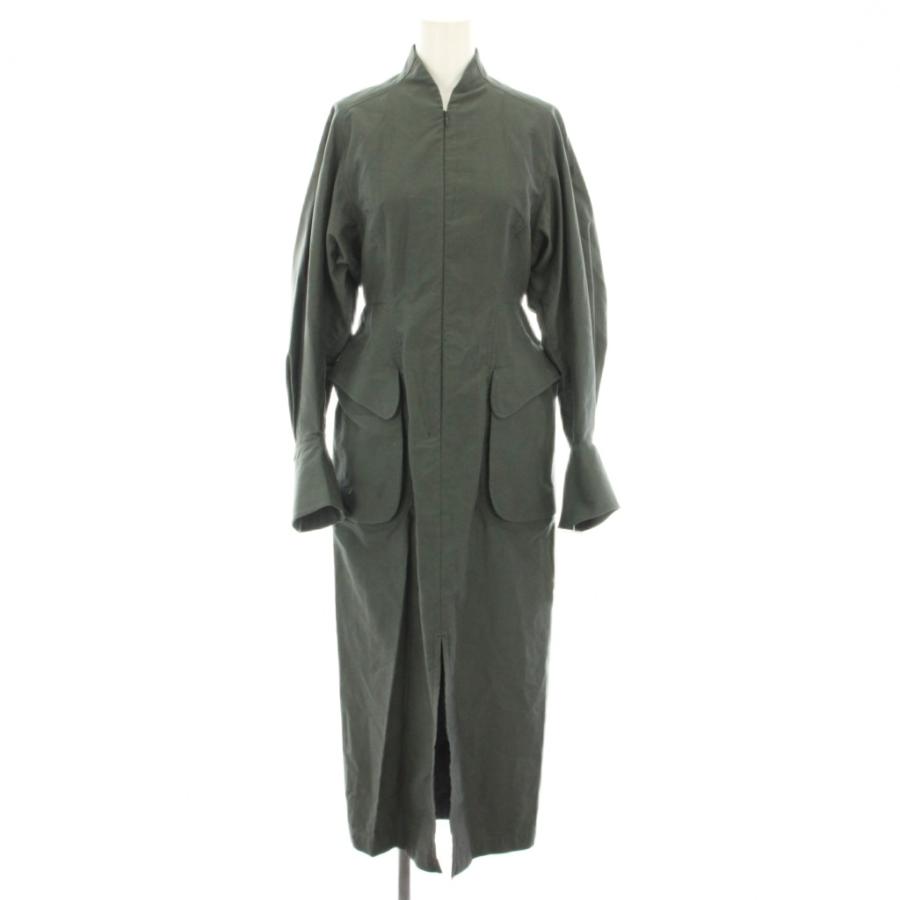 未使用品 マメクロゴウチ ブラッシュドコットンペプラムドレス