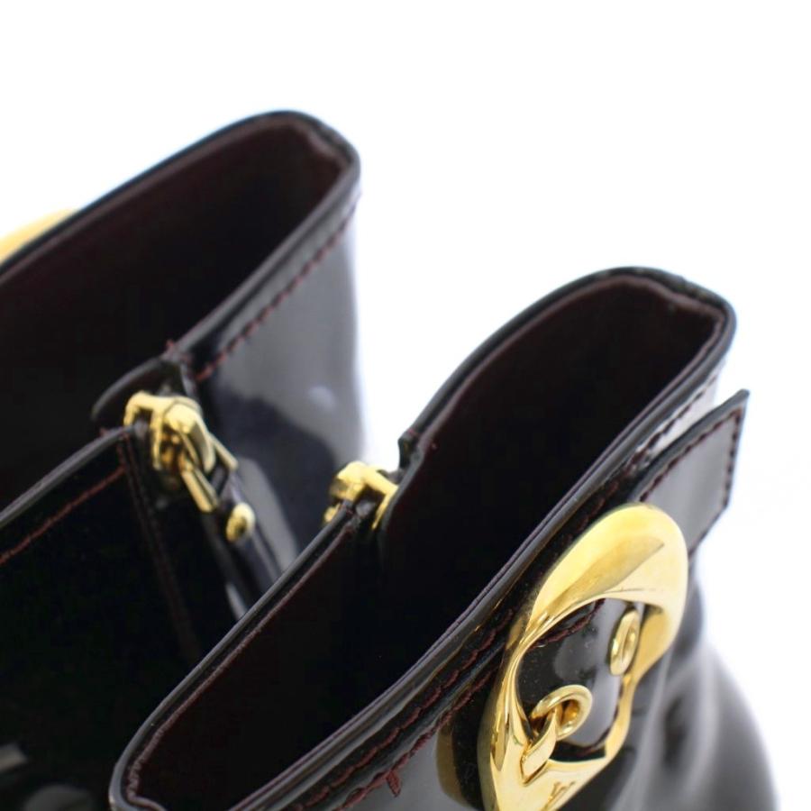 【中古】ルイヴィトン LOUIS VUITTON ショートブーツ ラウンドトゥ ローヒール エナメル ロゴ 35 ダークブラウン LOUIS VUITTON（ルイ・ヴィトン） ショートブーツ ラウンドトゥ