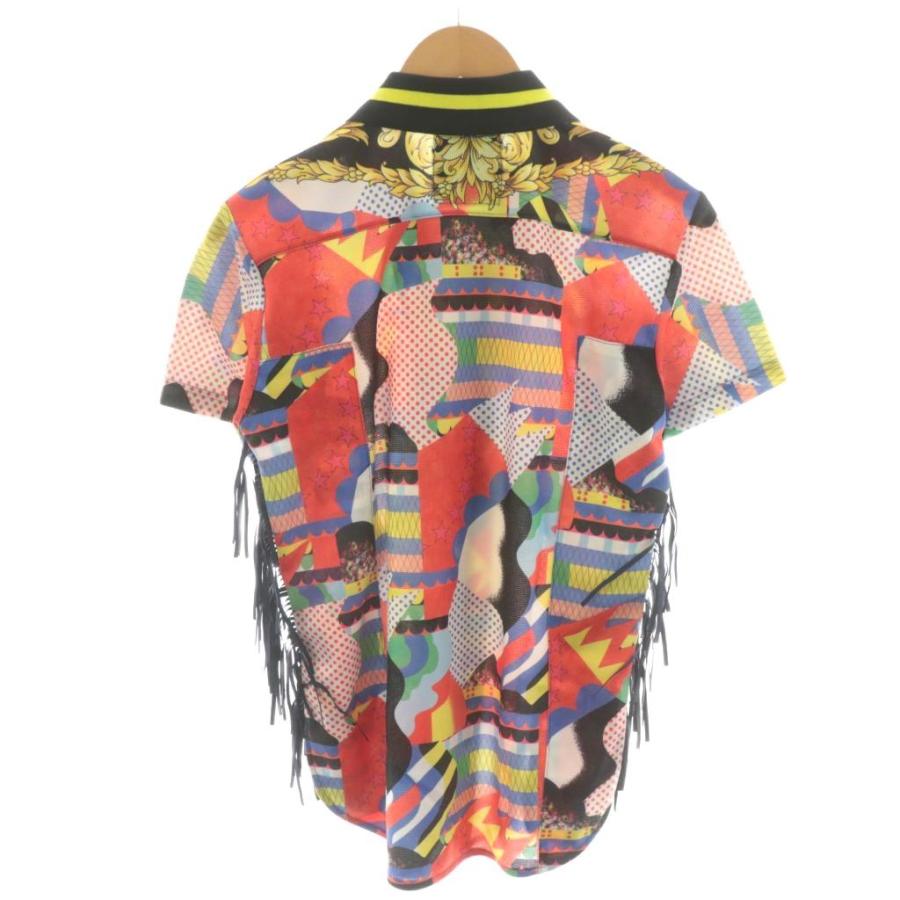 【中古】未使用品 ドレスキャンプ DRESSCAMP シャツ 半袖 フリンジ 総柄 44 マルチカラー 68-15S20914 未使用品 ドレスキャンプ DRESSCAMP シャツ 半袖 フリンジ 総柄 44