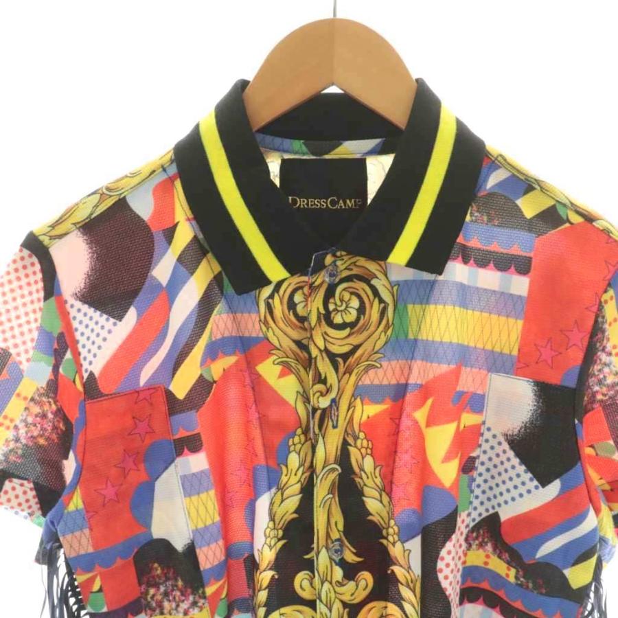 未使用品 ドレスキャンプ DRESSCAMP シャツ 半袖 フリンジ 総柄 44