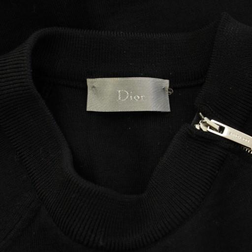 Dior homme ロング　ニット　黒　ブラック　ベスト 15aw 総柄 ディオールオム Dior HOMME ニット セーター クルーネック 長袖 ジップ