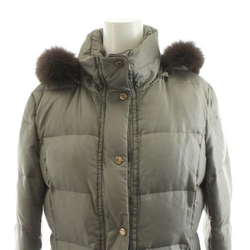 23区　オンワード樫山　ベルテッドダウンコート 38 M相当 美品 23区（ニジュウサンク） オンワード樫山 ダウンコート ロング丈 フード