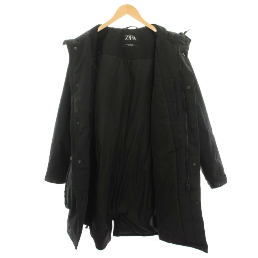 ZARA（ザラ） モッズコート 中綿コート アウター ロング フード M 黒