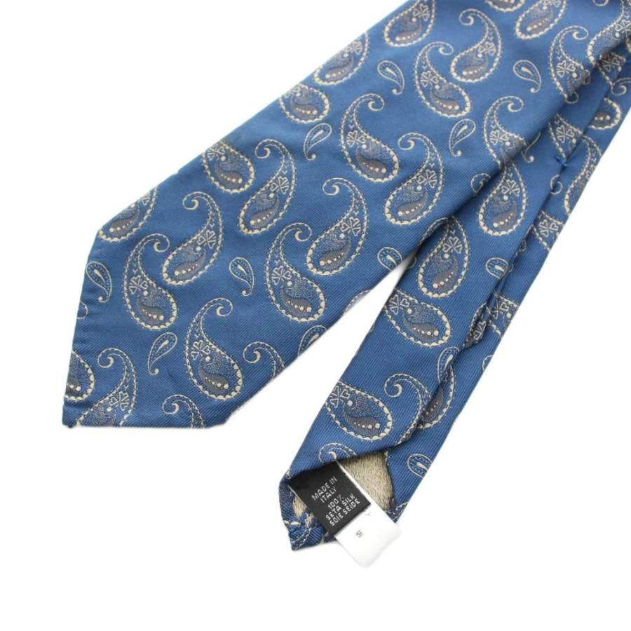 アットヴァンヌッチ Atto Vannucci ネクタイ ペイズリー柄 シルク 青