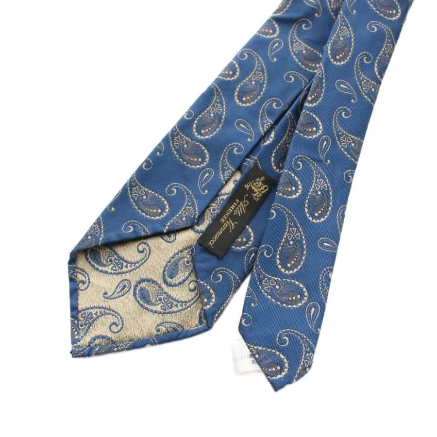 アットヴァンヌッチ Atto Vannucci ネクタイ ペイズリー柄 シルク 青