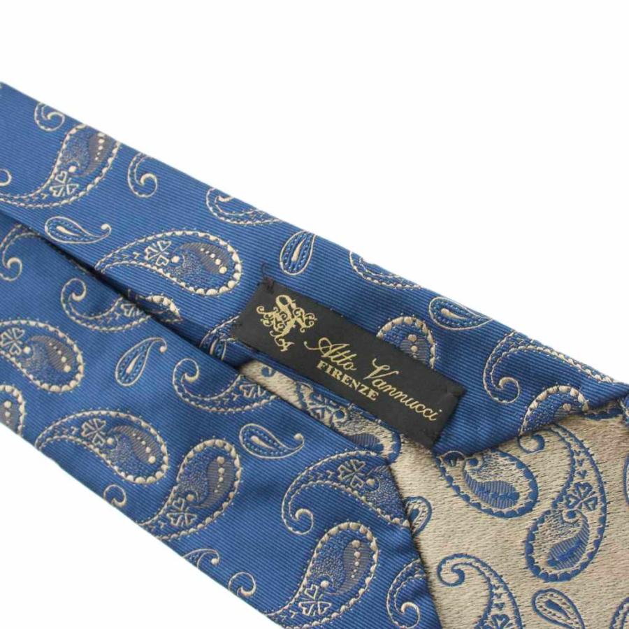 m*u様 ［美品］アットヴァンヌッチ シルク ネクタイ ペイズリー柄 アットヴァンヌッチ Atto Vannucci ネクタイ ペイズリー柄 シルク 青