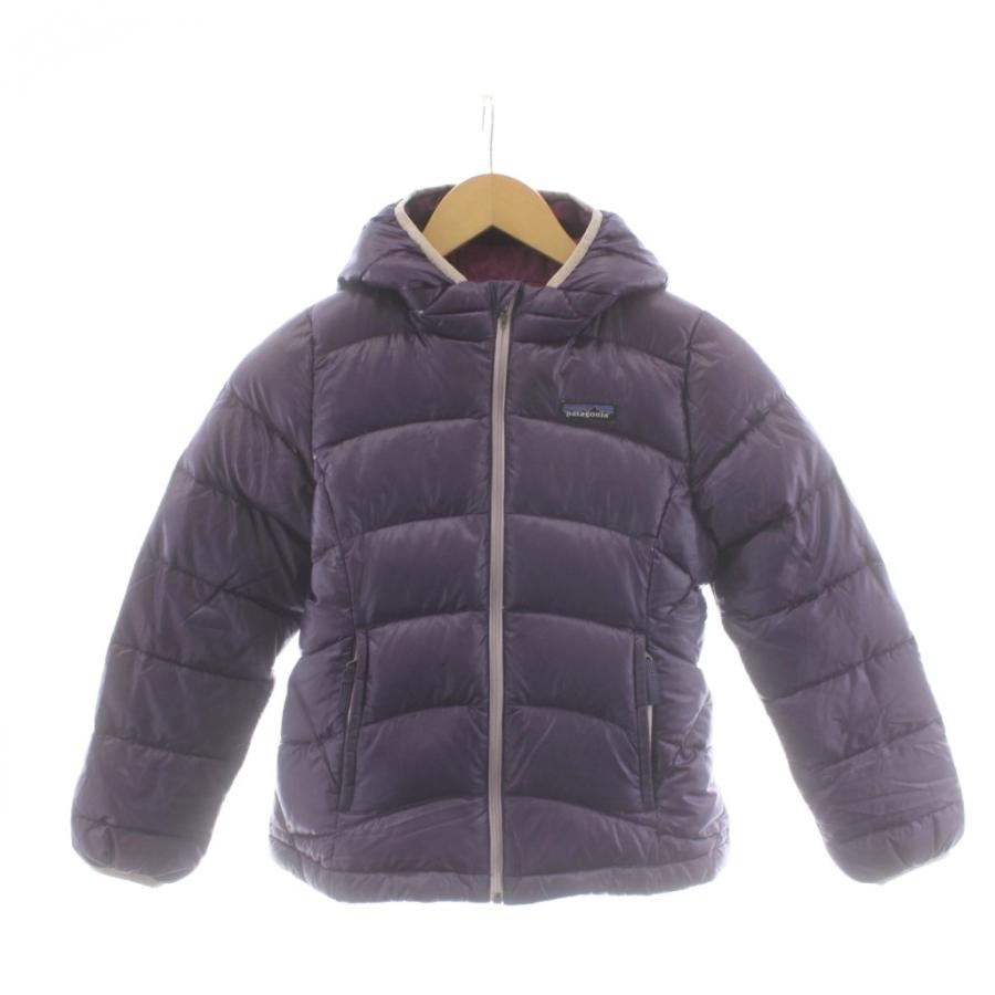 パタゴニア Patagonia ダウンジャケット フード ロゴ S 7-8 紫 