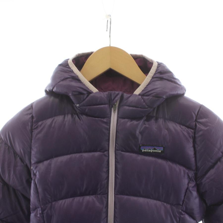 パタゴニア Patagonia ダウンジャケット フード ロゴ S 7-8 紫 