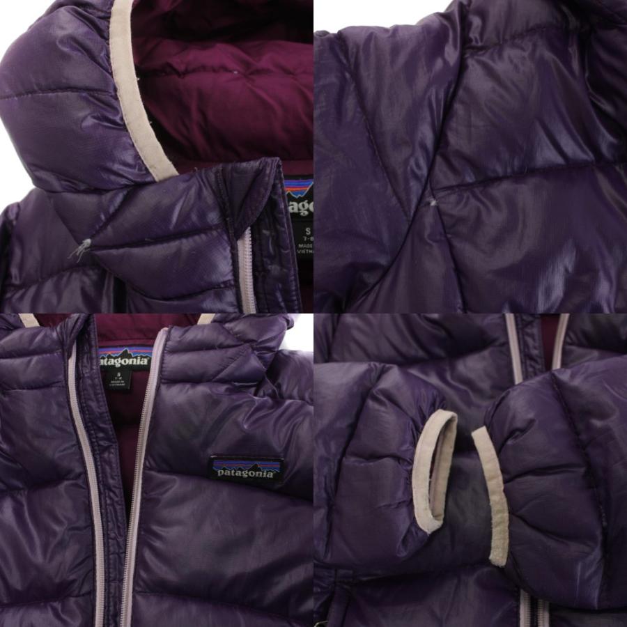 パタゴニア Patagonia ダウンジャケット フード ロゴ S 7-8 紫 
