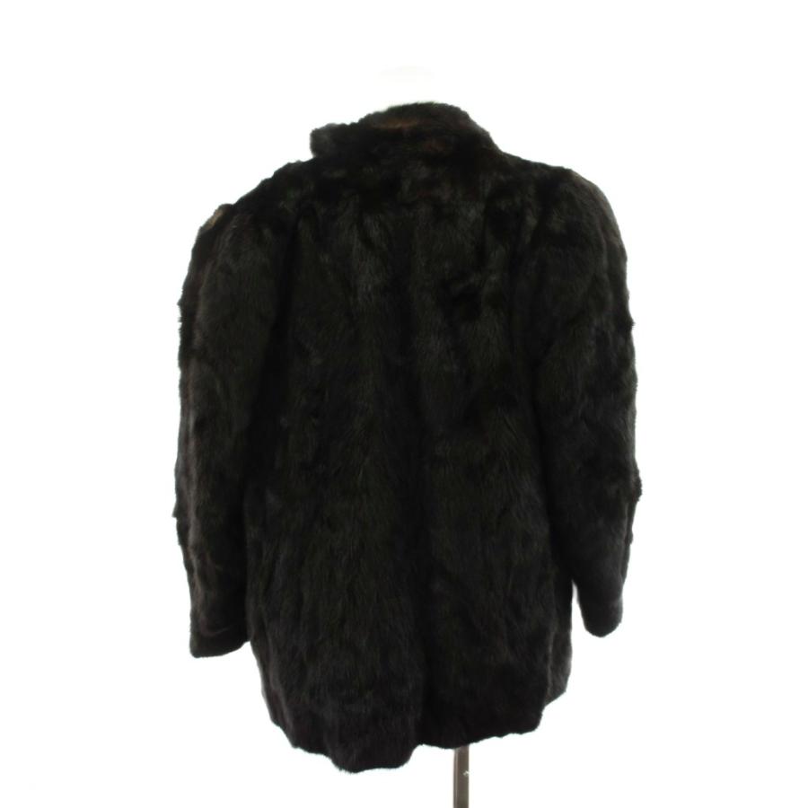 レディース 美品☆SAGA MINK 銀サガ ノーカラーコートリアルファー 11