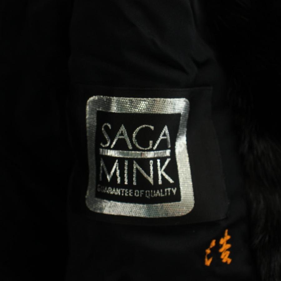 銀サガ ミンク ファーコート 黒 艶良好 上質 毛並み◎ ミドル丈 高級 毛皮 サガミンク SAGA MINK 銀サガ ファーコート 毛皮コート ミドル丈