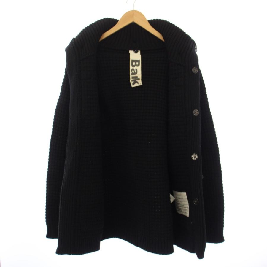 Bark ニットダッフルコート ブラック BARK（バーク） ニットダッフルコート ミドル丈 ウール ナイロン M 黒