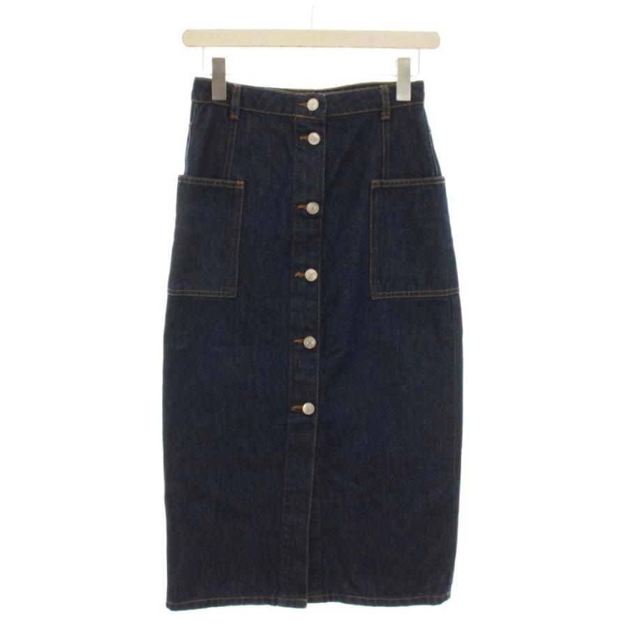 ZARA（ザラ） タイト デニムスカート ロング XS 紺 ネイビー ミモレ丈