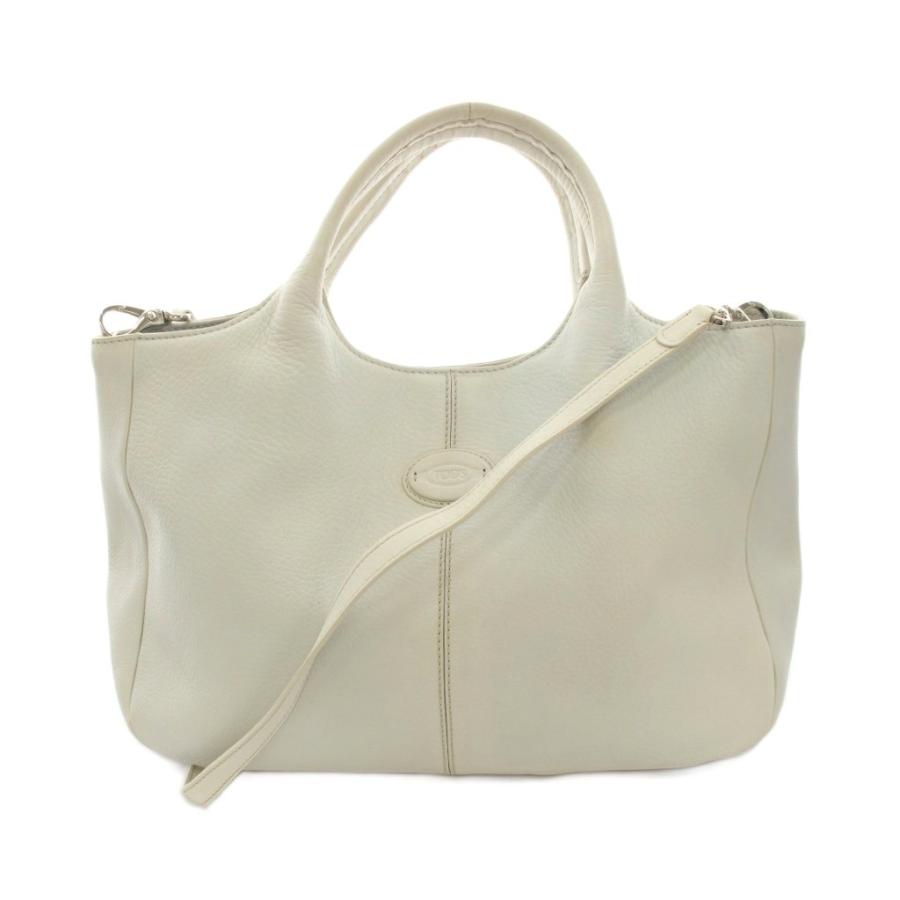 トッズ TOD'S トートバッグ ショルダーバッグ 2WAY レザー 白 ホワイト