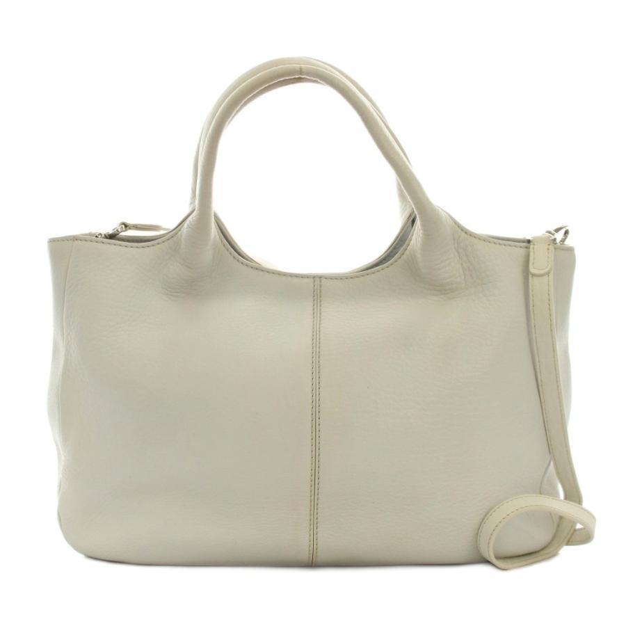 トッズ TOD'S トートバッグ ショルダーバッグ 2WAY レザー 白 ホワイト