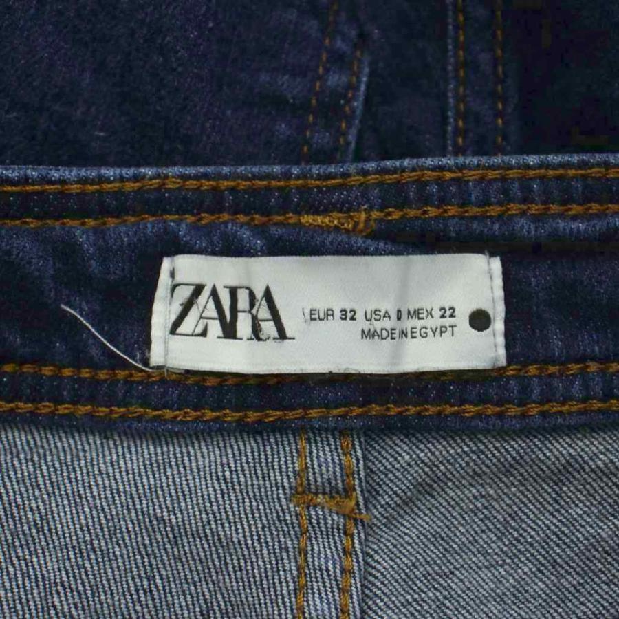 ZARA（ザラ） デニム ジーンズ EUR32 青 ハイウエスト ワイド 長ズボン