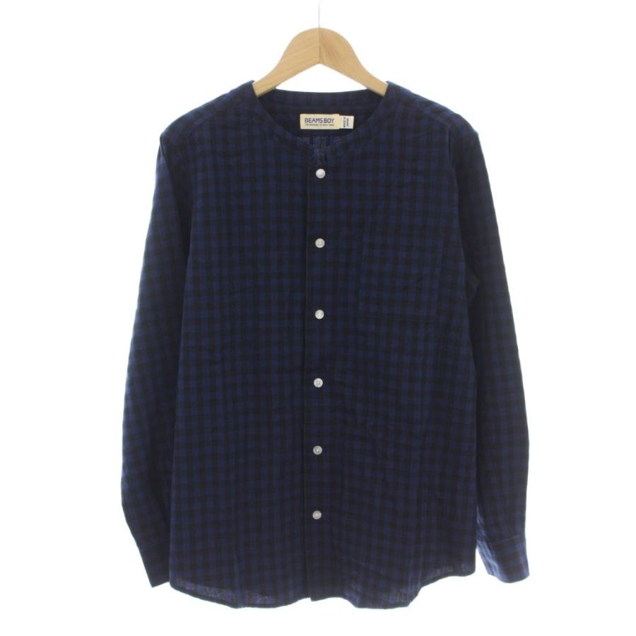 未使用品 ビームスボーイ BEAMS BOY シャツ 青 ブルー 黒 ブラック 