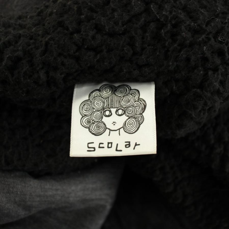 スカラー ScoLar ボアコート ロング 刺繍 アウター M グレー /AN72 