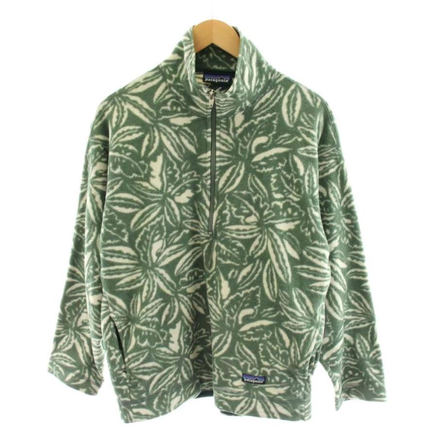 パタゴニア Patagonia フリースジャケット ハーフジップ リーフ柄 USA 