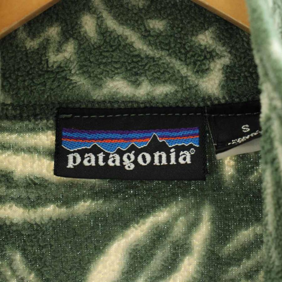 パタゴニア Patagonia フリースジャケット ハーフジップ リーフ柄 USA 