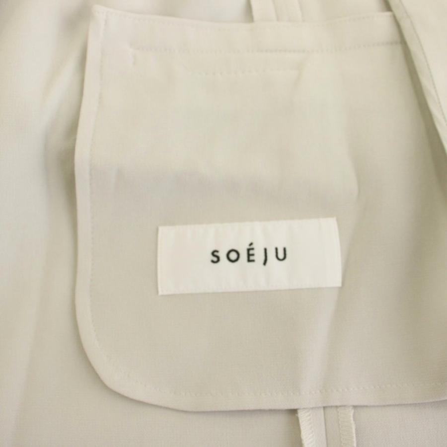 ソージュ SOEJU ノーカラージャケット アウター L ライトグレー オフ
