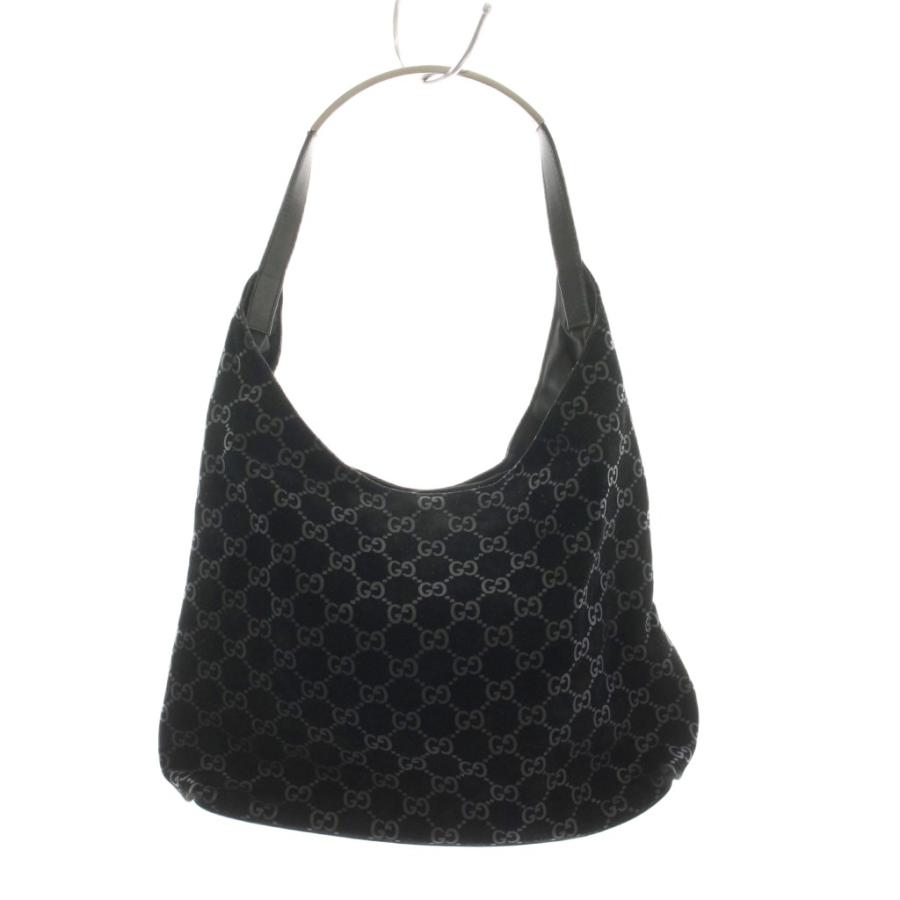 GUCCI（グッチ） ワンショルダーバッグ GG柄 スエード 黒 001 3297 /YM 