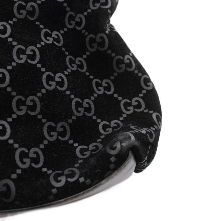 GUCCI（グッチ） ワンショルダーバッグ GG柄 スエード 黒 001 3297 /YM 