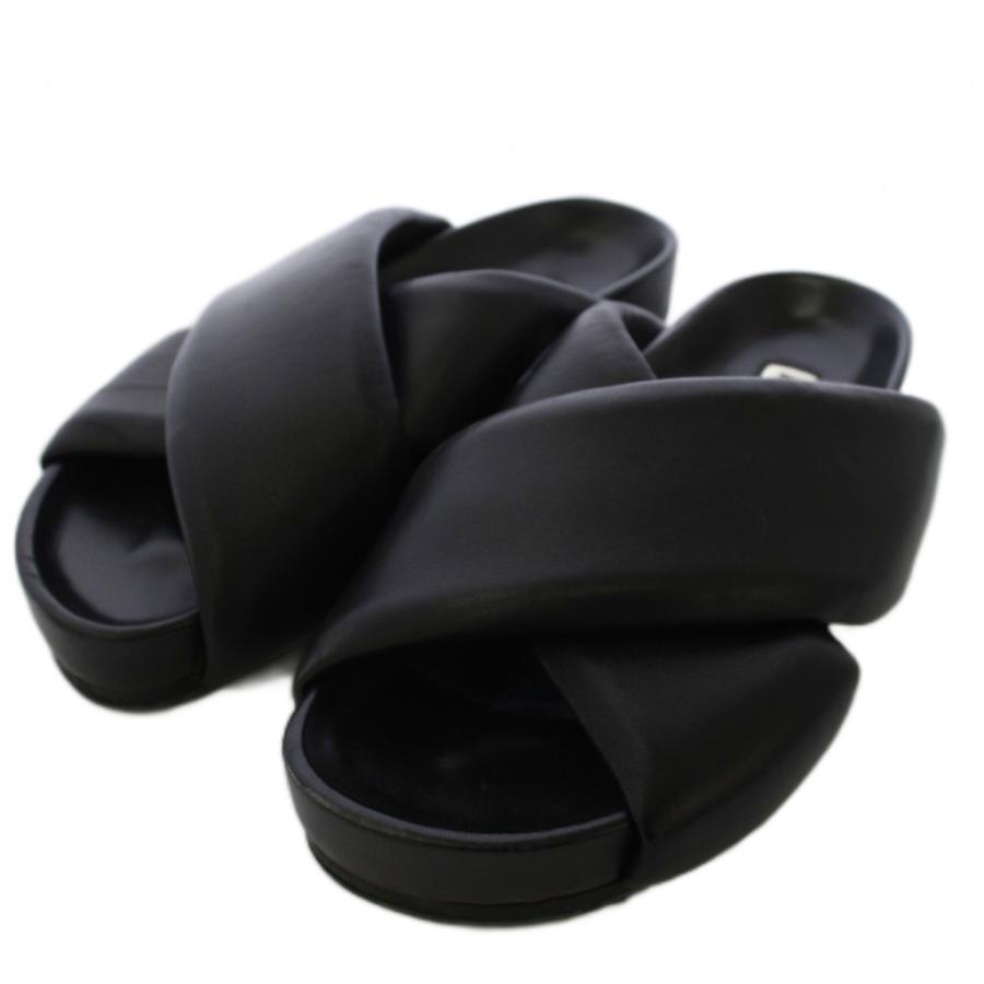 ジルサンダー JIL SANDER クロスストラップ レザー サンダル ミュール