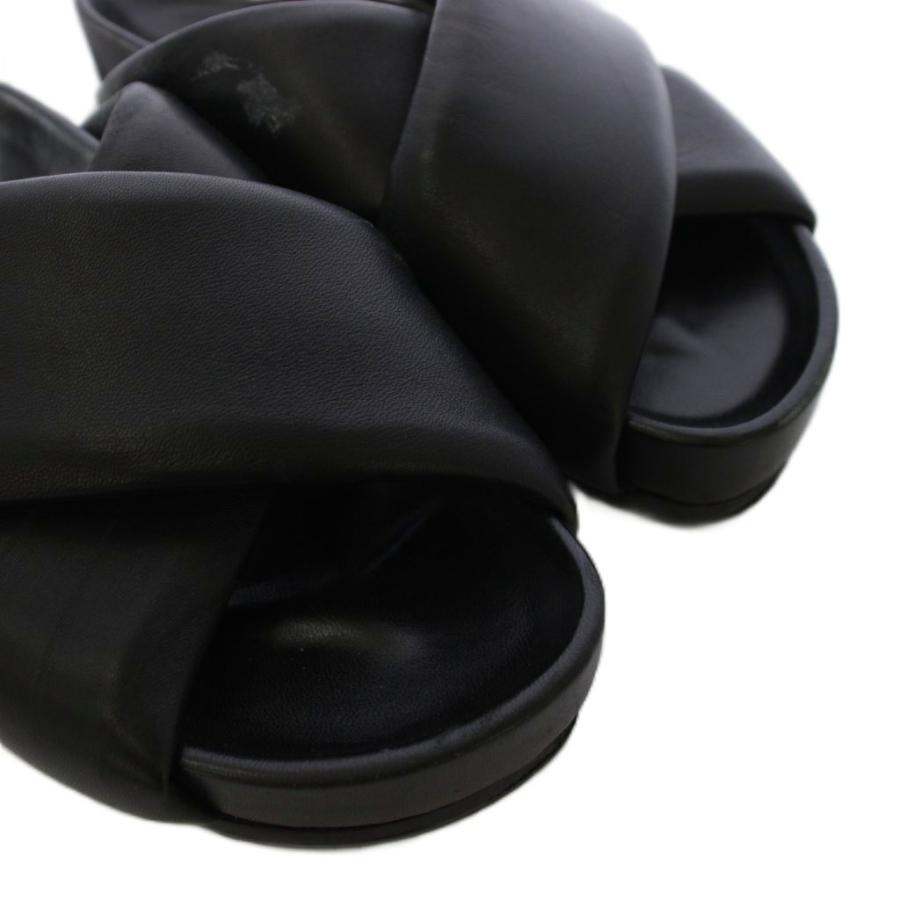 ジルサンダー JIL SANDER クロスストラップ レザー サンダル ミュール