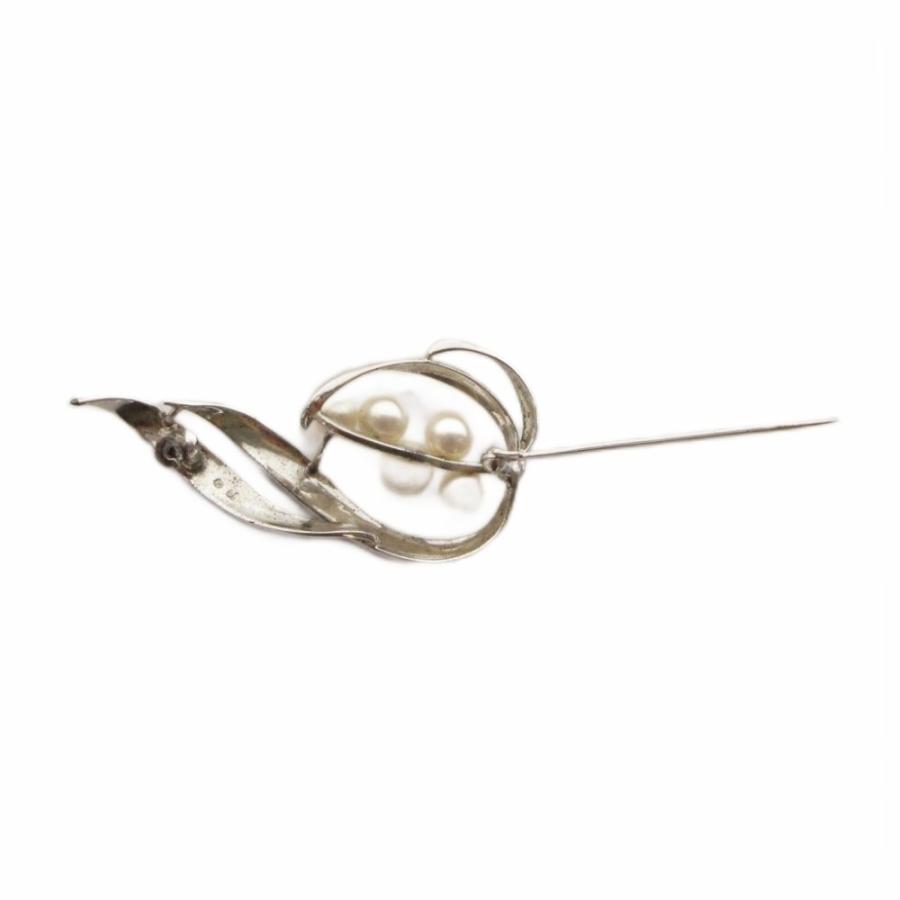 MIKIMOTO（ミキモト） パールブローチ リーフモチーフ アコヤ真珠 M