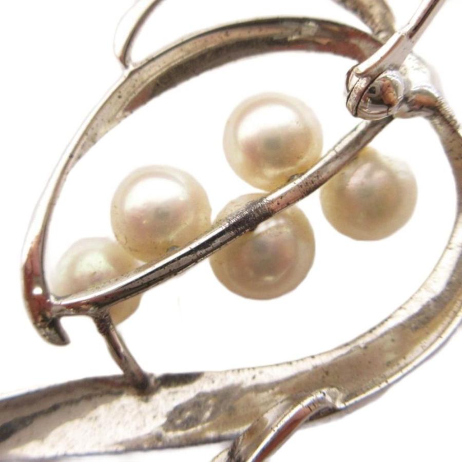 MIKIMOTO（ミキモト） パールブローチ リーフモチーフ アコヤ真珠 M