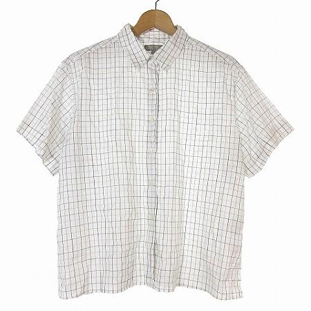 中古 マーガレットハウエル Margaret Howell カジュアル シャツ 半袖 チェック コットン 白 ホワイト 2 トップス Vgpt メンズ ベクトル 古着 0 ブランド古着販売のベクトル 通販 Yahoo ショッピング