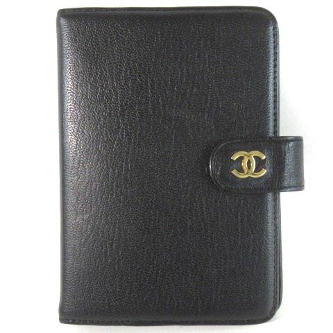 絶対一番安い シャネル Chanel 手帳カバー システム手帳 6穴 ココマーク レザー ゴールド金具 黒 ブラック レディース ベクトル 古着 お1人様1点限り Www Thedailyspud Com