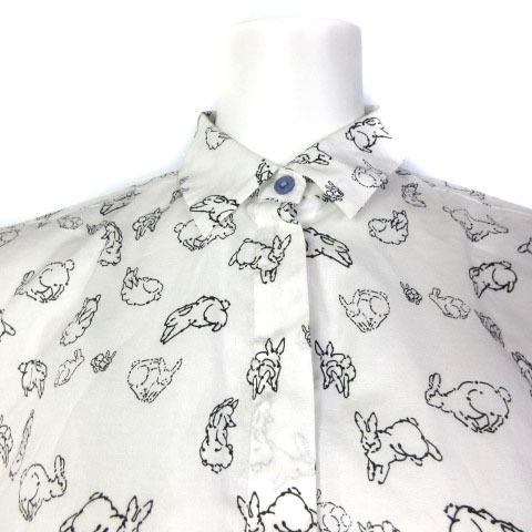 中古 ポールスミス PAUL SMITH 21SS シャツ ブラウス ラビット柄